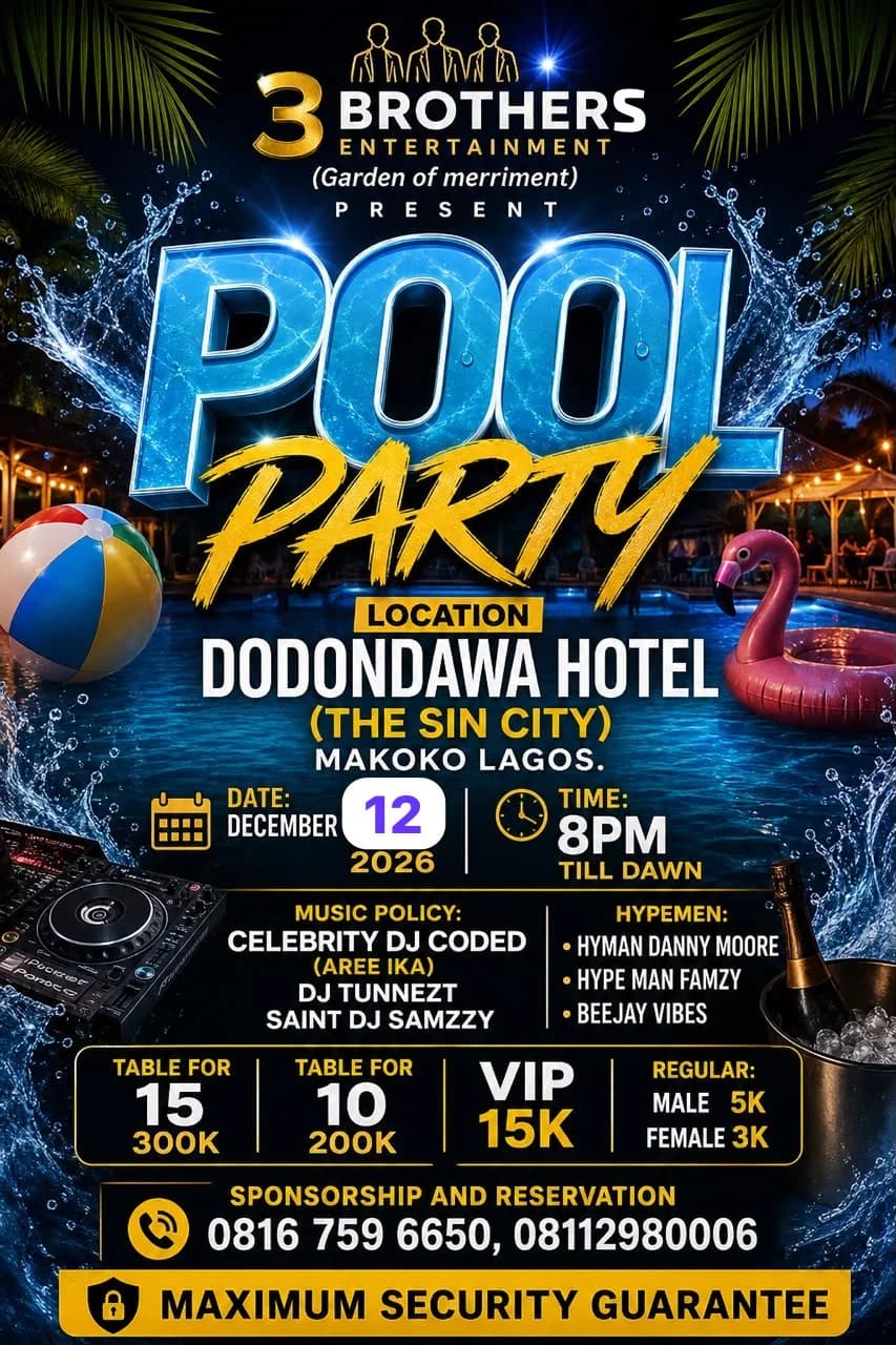 3 brothers entertainment Pool party event